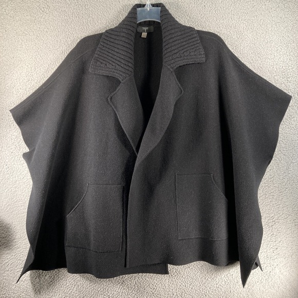 Tahari‎ Sweater Women's XS Black Cardigan Open Front Armhole Openings Pockets - Picture 1 of 16